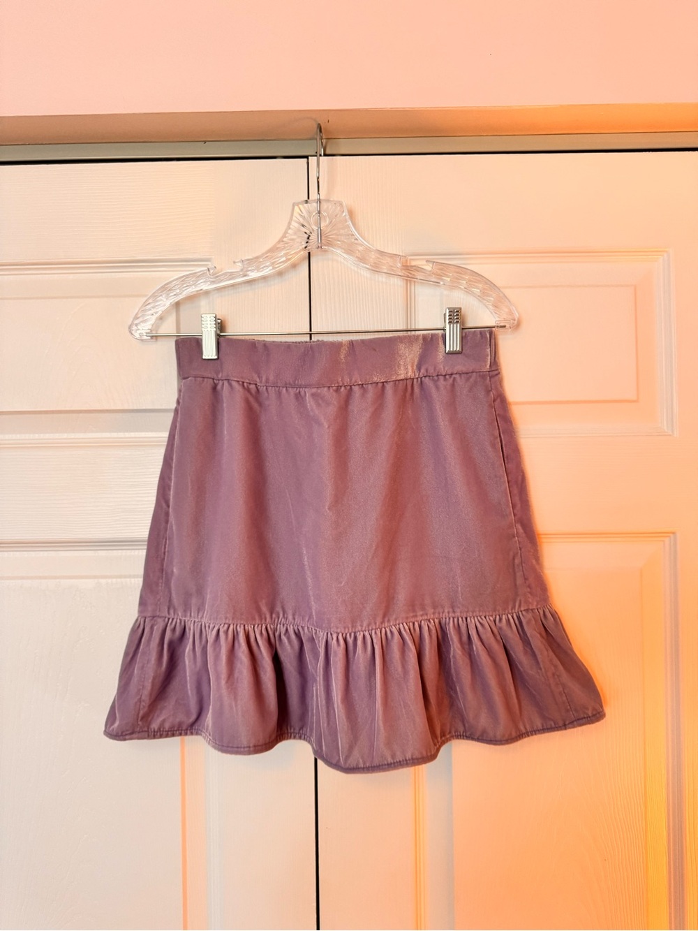 J. Crew Lavender Ruffle Hem Skirt with Pockets Brand New with tags